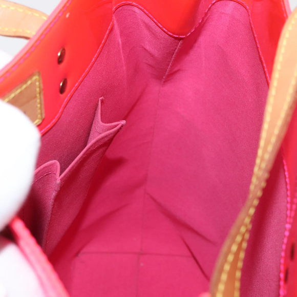 LOUIS VUITTON Monogram Vernis Fluo Reade MM Hand Bag Pink M91900 Auth BA12066A