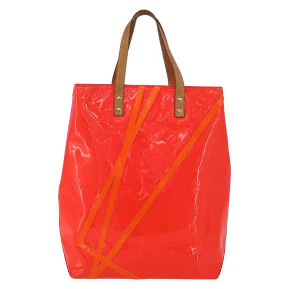 LOUIS VUITTON Monogram Vernis Fluo Reade MM Hand Bag Pink M91900 Auth BA12066A