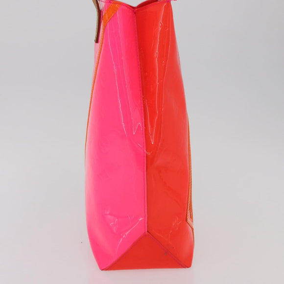 LOUIS VUITTON Monogram Vernis Fluo Reade MM Hand Bag Pink M91900 Auth BA12066A