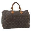 LOUIS VUITTON Monogram Speedy 35 Hand Bag M41524 LV Auth BA12069-1