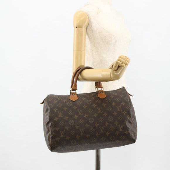 LOUIS VUITTON Monogram Speedy 35 Hand Bag M41524 LV Auth BA12069