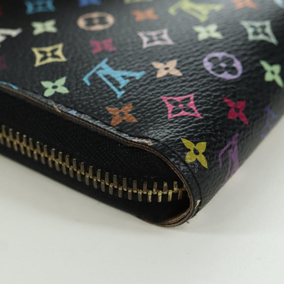 LOUIS VUITTON Monogram Multicolor Zippy Wallet Zwart M60243 LV Auth BA12070V