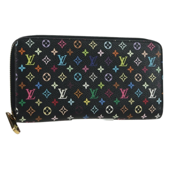 LOUIS VUITTON Monogram Multicolor Zippy Wallet Zwart M60243 LV Auth BA12070V