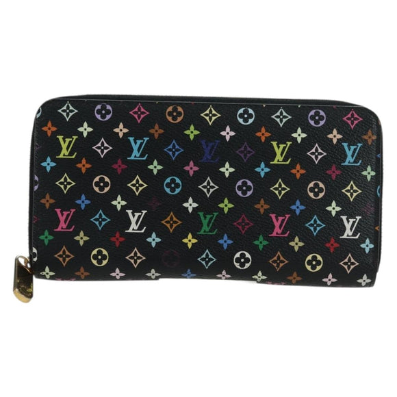 LOUIS VUITTON Monogram Multicolor Zippy Wallet Zwart M60243 LV Auth BA12070V
