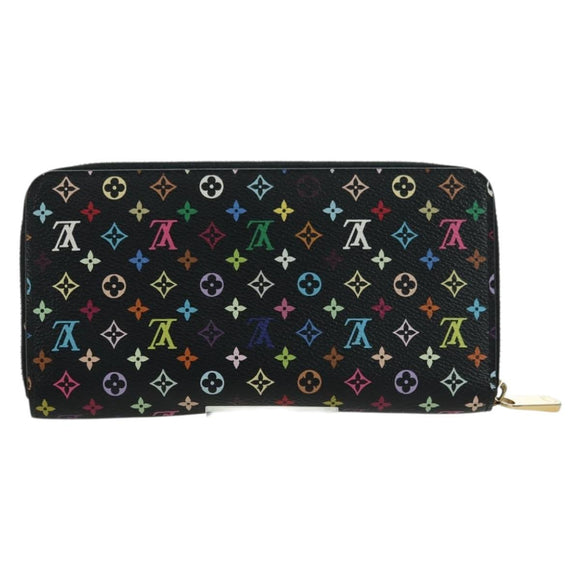 LOUIS VUITTON Monogram Multicolor Zippy Wallet Zwart M60243 LV Auth BA12070V