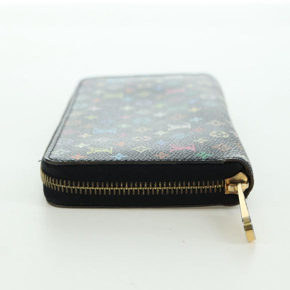 LOUIS VUITTON Monogram Multicolor Zippy Wallet Zwart M60243 LV Auth BA12070V