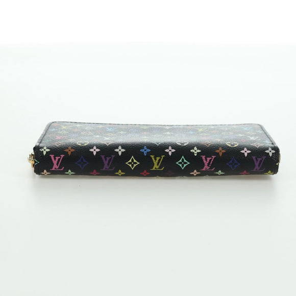 LOUIS VUITTON Monogram Multicolor Zippy Wallet Zwart M60243 LV Auth BA12070V