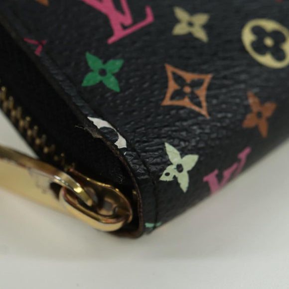 LOUIS VUITTON Monogram Multicolor Zippy Wallet Zwart M60243 LV Auth BA12070V