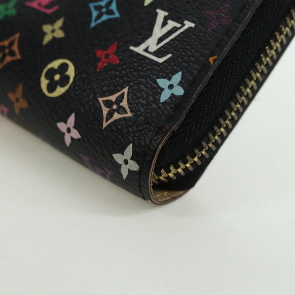 LOUIS VUITTON Monogram Multicolor Zippy Wallet Zwart M60243 LV Auth BA12070V