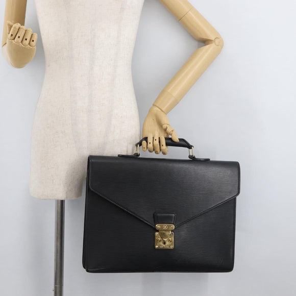 LOUIS VUITTON Epi Serviette Conseiller Business Bag Black M54422 LV Auth BA12072