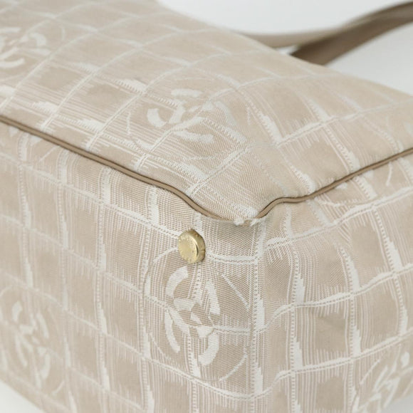 CHANEL New Travel Line Tote Bag Nylon Rosa Gold CC Auth BA12073A