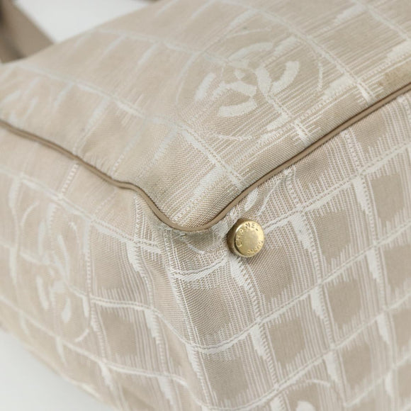 CHANEL New Travel Line Tote Bag Nylon Pink Gold CC Auth BA12073A