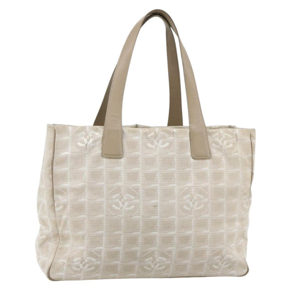 CHANEL New Travel Line Tote Bag Nylon Rosa Gold CC Auth BA12073A