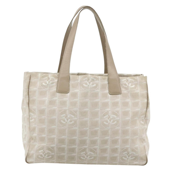 CHANEL New Travel Line Tote Bag Nylon Pink Gold CC Auth BA12073A