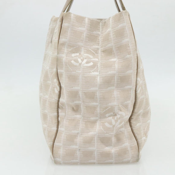 CHANEL New Travel Line Tote Bag Nylon Pink Gold CC Auth BA12073A