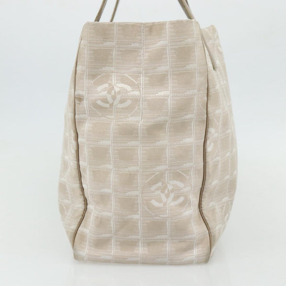 CHANEL New Travel Line Tote Bag Nylon Rosa Gold CC Auth BA12073A