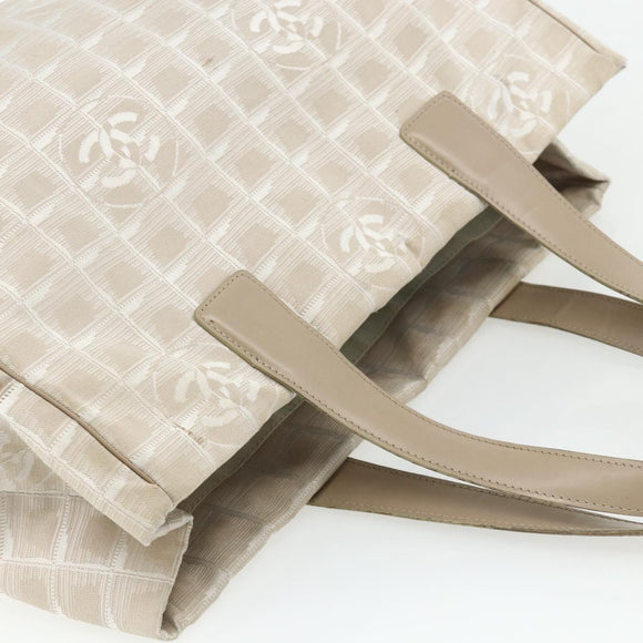 CHANEL New Travel Line Tote Bag Nylon Pink Gold CC Auth BA12073A