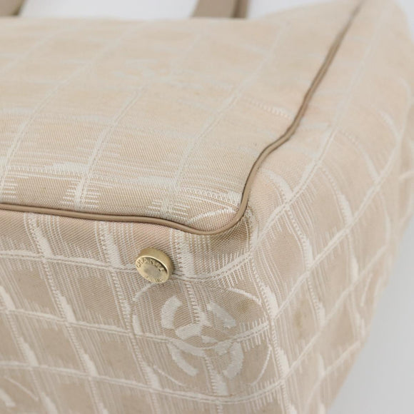 CHANEL New Travel Line Tote Bag Nylon Pink Gold CC Auth BA12074A