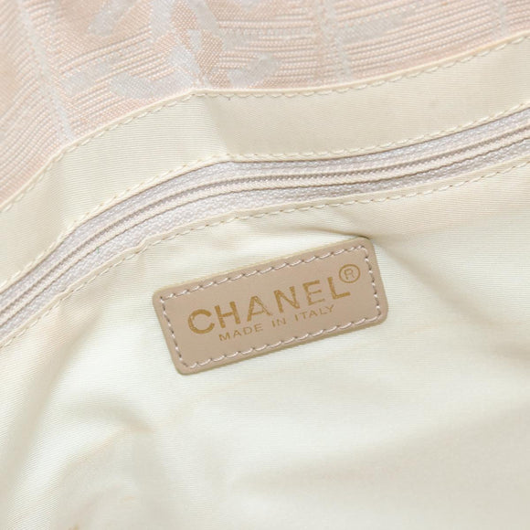 CHANEL New Travel Line Tote Bag Nylon Pink Gold CC Auth BA12074A