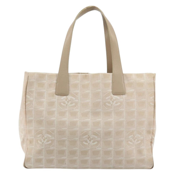 CHANEL New Travel Line Tote Bag Nylon Pink Gold CC Auth BA12074A