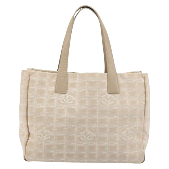 CHANEL New Travel Line Tote Bag Nylon Pink Gold CC Auth BA12074A
