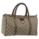 GUCCI GG Supreme Web Sherry Line Bag PVC Beige Gold 39 02 007 Auth BA12075-1