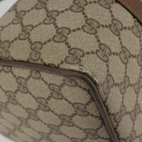 GUCCI GG Supreme Web Sherry Line Bag PVC Beige Gold 39 02 007 Auth BA12075