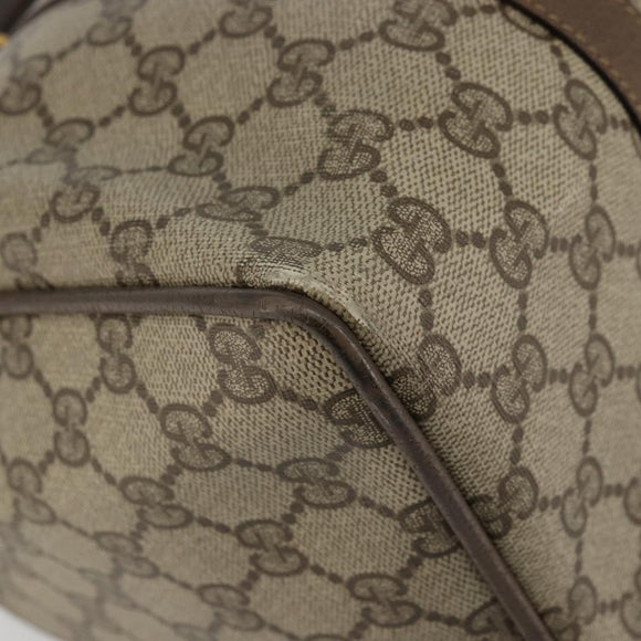 GUCCI GG Supreme Web Sherry Line Bag PVC Beige Gold 39 02 007 Auth BA12075