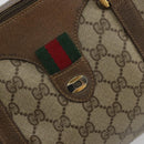 GUCCI GG Supreme Web Sherry Line Bag PVC Beige Gold 39 02 007 Auth BA12075-17