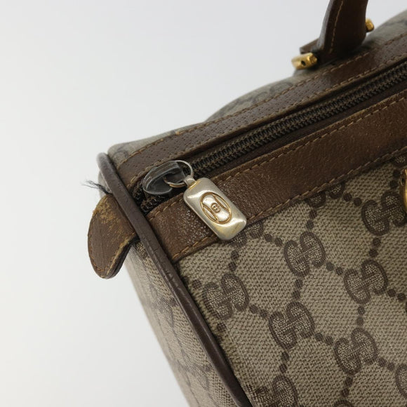 GUCCI GG Supreme Web Sherry Line Bag PVC Beige Gold 39 02 007 Auth BA12075