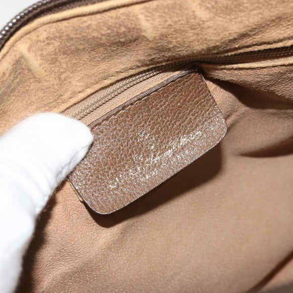 GUCCI GG Supreme Web Sherry Line Bag PVC Beige Gold 39 02 007 Auth BA12075