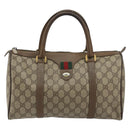 GUCCI GG Supreme Web Sherry Line Bag PVC Beige Gold 39 02 007 Auth BA12075-13