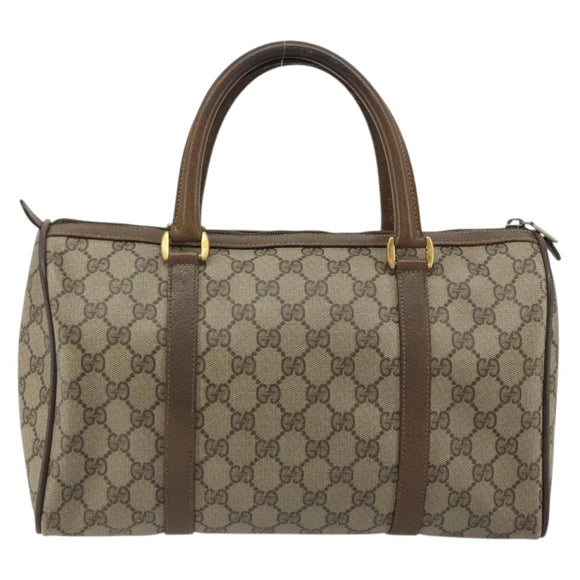 GUCCI GG Supreme Web Sherry Line Bag PVC Beige Gold 39 02 007 Auth BA12075