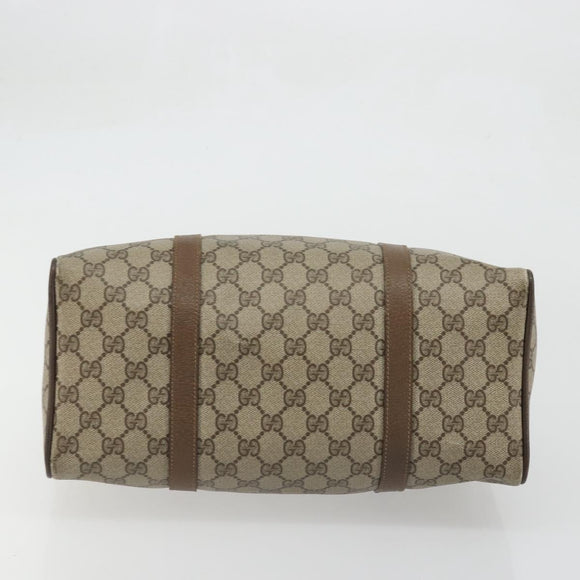 GUCCI GG Supreme Web Sherry Line Bag PVC Beige Gold 39 02 007 Auth BA12075