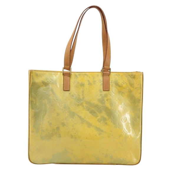 LOUIS VUITTON Monogram Vernis Columbus Tote Bag Gris M91028 LV Auth BA12089