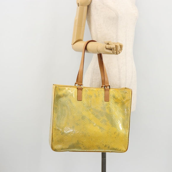 LOUIS VUITTON Monogram Vernis Columbus Tote Bag Gris M91028 LV Auth BA12089