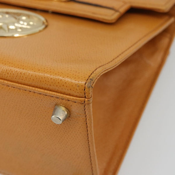 Gianni Versace Shoulder Bag Leather 2way Brown Gold Auth BA12090A
