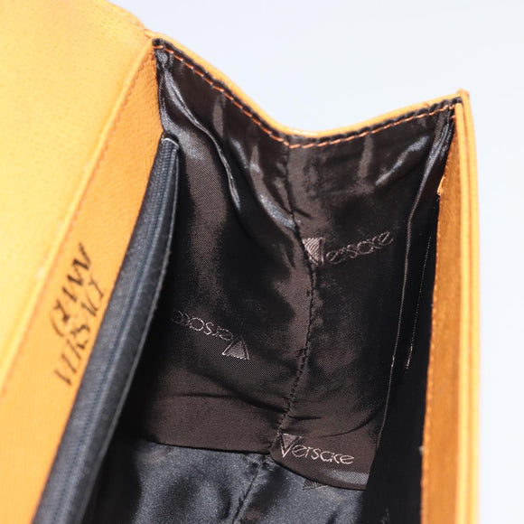 Gianni Versace Shoulder Bag Leather 2way Brown Gold Auth BA12090A