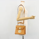 Gianni Versace Shoulder Bag Leather 2way Brown Gold Auth BA12090A-24