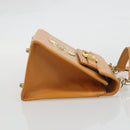 Gianni Versace Shoulder Bag Leather 2way Brown Gold Auth BA12090A-3