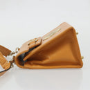 Gianni Versace Shoulder Bag Leather 2way Brown Gold Auth BA12090A-4