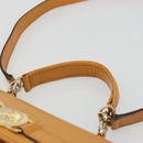 Gianni Versace Shoulder Bag Leather 2way Brown Gold Auth BA12090A-8