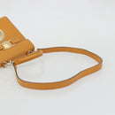 Gianni Versace Shoulder Bag Leather 2way Brown Gold Auth BA12090A-9