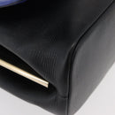 BVLGARI Isabella Rossellini Shoulder Bag Leather Blue Gold Auth BA12091A-9