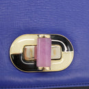 BVLGARI Isabella Rossellini Shoulder Bag Leather Blue Gold Auth BA12091A-17
