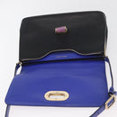 BVLGARI Isabella Rossellini Shoulder Bag Leather Blue Gold Auth BA12091A-10
