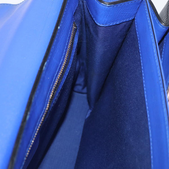 BVLGARI Isabella Rossellini Shoulder Bag Leather Blue Gold Auth BA12091A