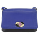 BVLGARI Isabella Rossellini Shoulder Bag Leather Blue Gold Auth BA12091A-13