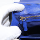 BVLGARI Isabella Rossellini Shoulder Bag Leather Blue Gold Auth BA12091A-24