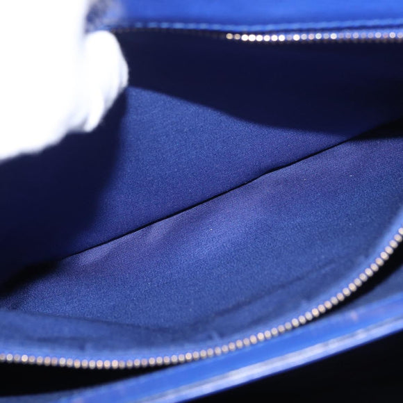 BVLGARI Isabella Rossellini Shoulder Bag Leather Blue Gold Auth BA12091A